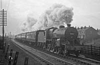 Photo R1 42840  Saturdays Only Manchester Victoria to Wakefield near Rochdale East Junction, Belfield, 9th Jan 1960. RS Greenwood